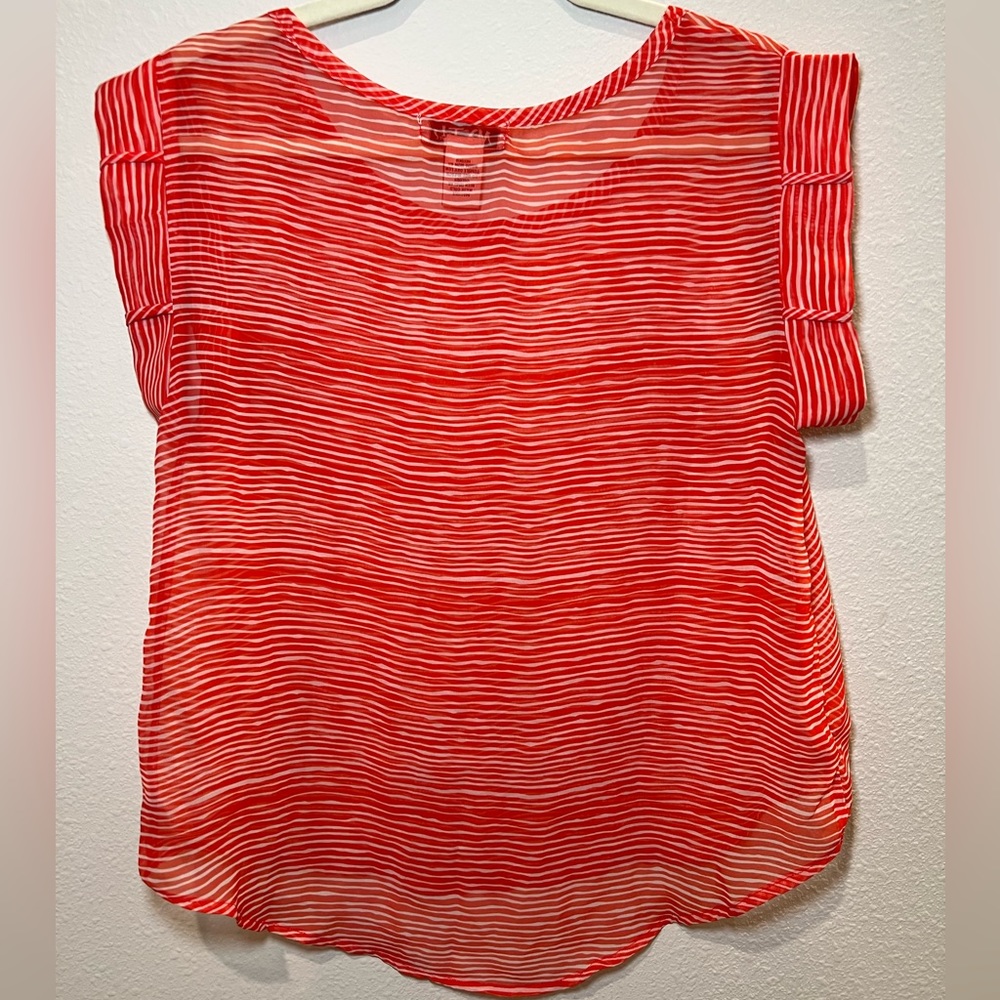 Red and White See-through Top Size S - Picture 4 of 6